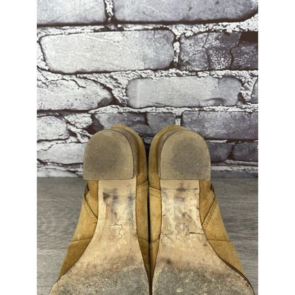 Tory Burch Tan Suede Leather Side Zipper High Heel Booties Women Sz 7.5M US/38EU - Picture 7 of 16